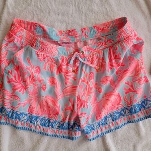 $78 Lilly Pulitzer Katia Shell We Dance Drawstring Shorts Size  Large NWOT